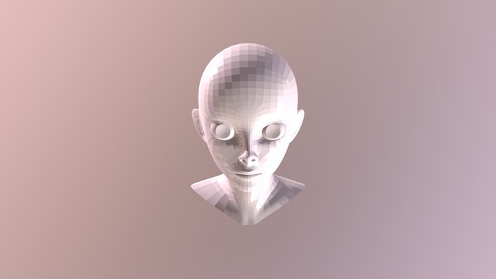 Anime Girl Head 3D Model
