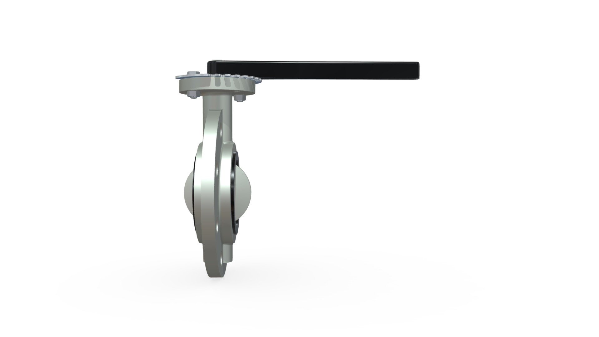 DIN-EN Mono Flange Type Manual Butterfly Valve — Sketchfab embed 3D viewer