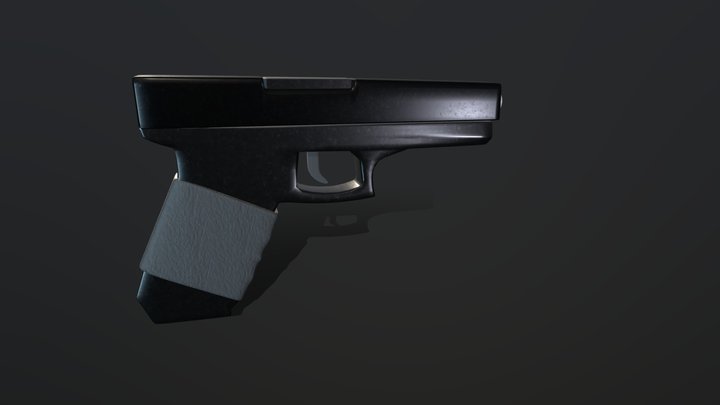 Lowpoly Handgun, Game Ready 3D Model