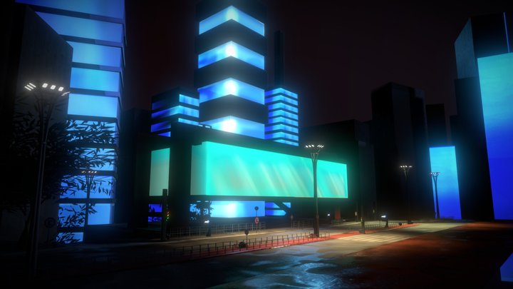 HAND PAINT CITY OF SAO PAULO (MASP) night 3D Model
