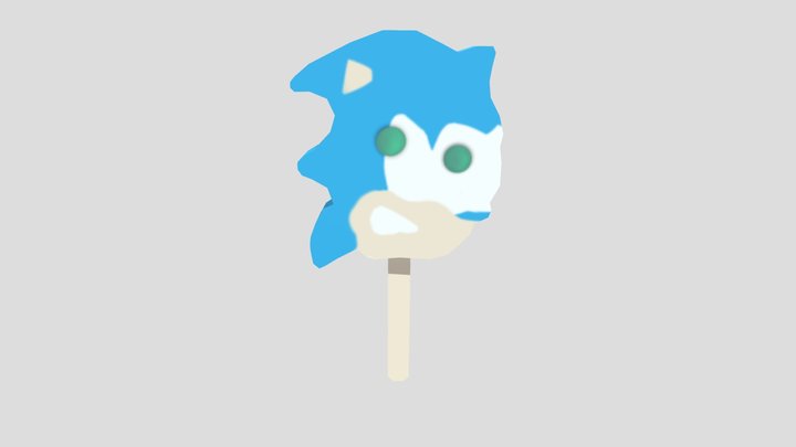Colored Sonic The Hedgehog Popsicle 3D Model