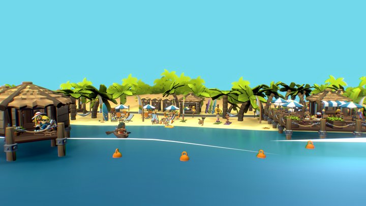 Beach Resort Theme Set - Proto Series 3D Model