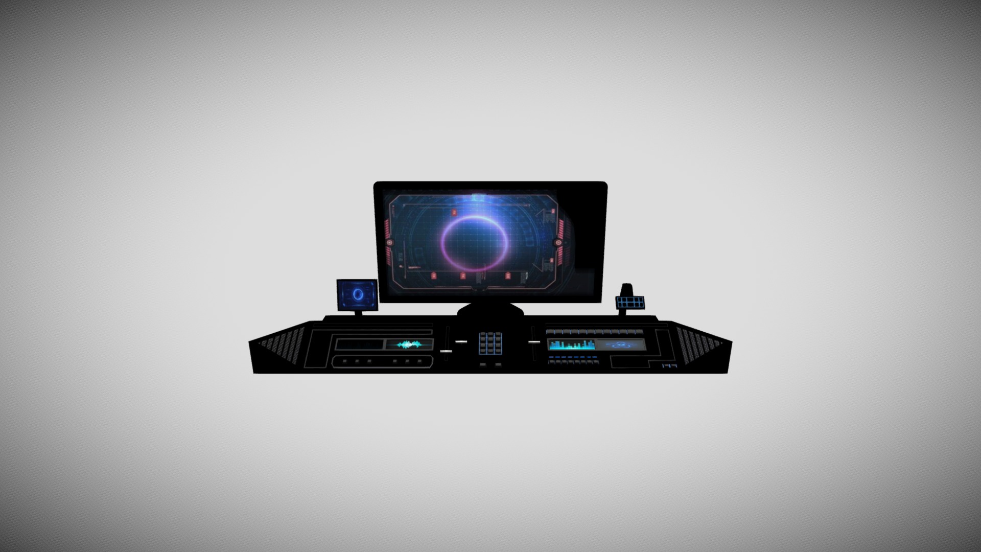 3D model Sci fi Control HUD - This is a 3D model of the Sci fi Control HUD. The 3D model is about a black electronic device.
