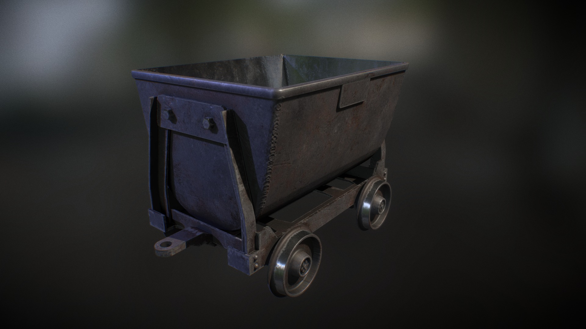 3D model mine car - This is a 3D model of the mine car. The 3D model is about a blue metal box.