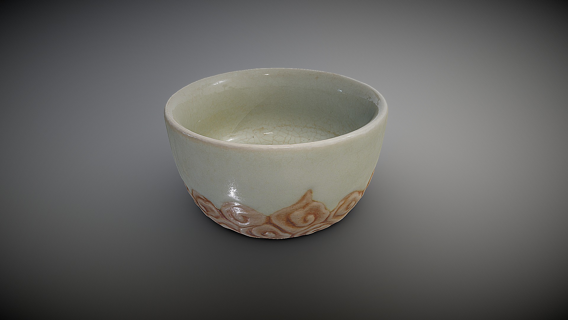 3D model Teacup Model - This is a 3D model of the Teacup Model. The 3D model is about a bowl with a design on it.