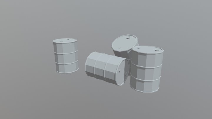 Radioactive Barrels 3D Model