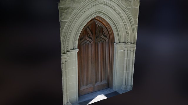 Wooden Church Door 3D Model