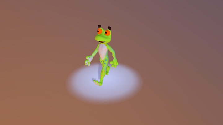 Frog walk cycle 3D Model