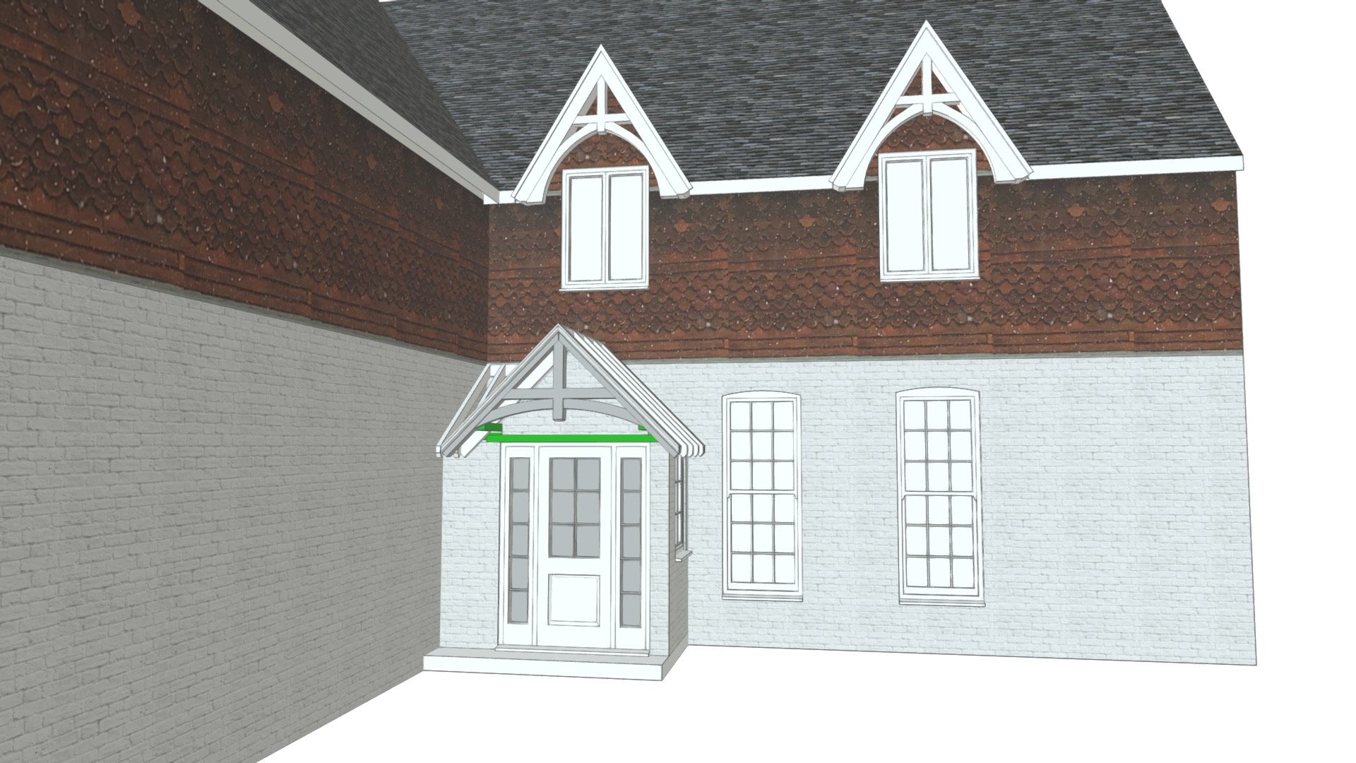 porch construction - in situ- 600mm overhang