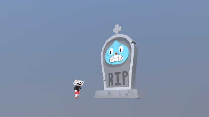 Cuphead Tombstone 3D Model