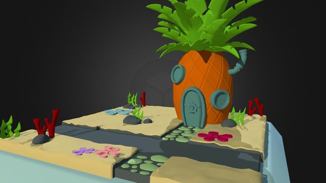 SpongeBob's Pineapple Model (Work in Progress) 3D Model