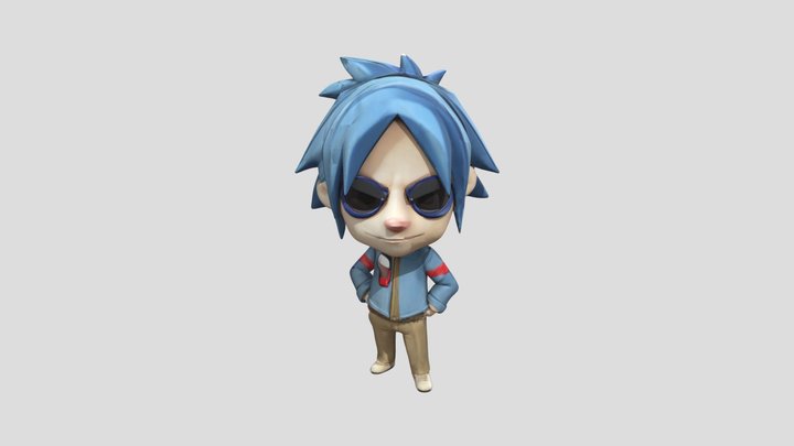 Gorillaz Cool Chibi Character 3D Model