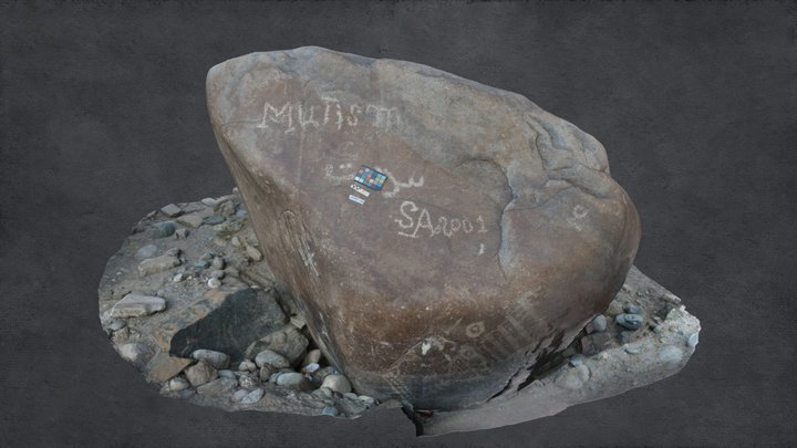Rock Carving at Chilas-VIII (Rock 04) 3D Model