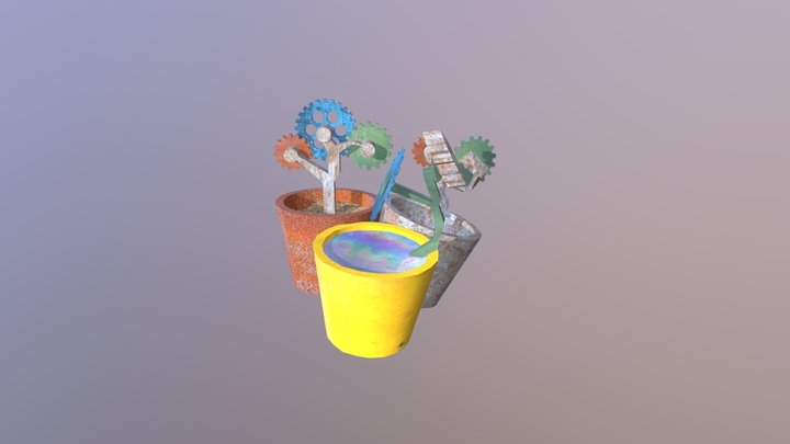 Monster Garden - Junk Flowers 3D Model