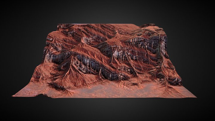 Rocky terrain - alien organic erosion 3D Model