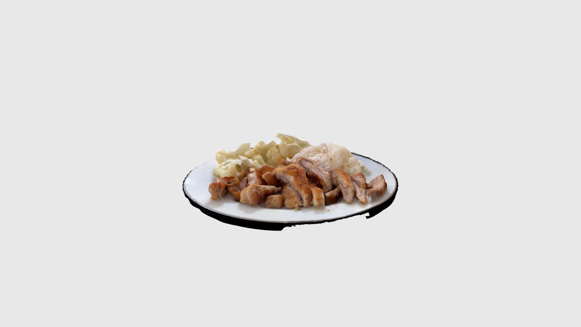 chicken, rice, and cauliflower