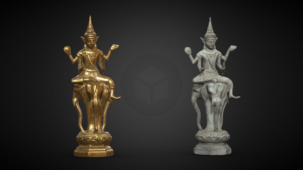 Indra Riding Airavata Gold and Stone