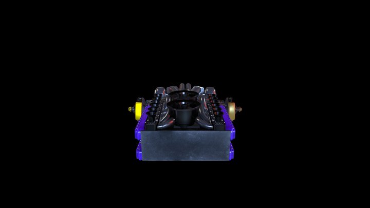 V12 Twin Turbo Engine 3D Model