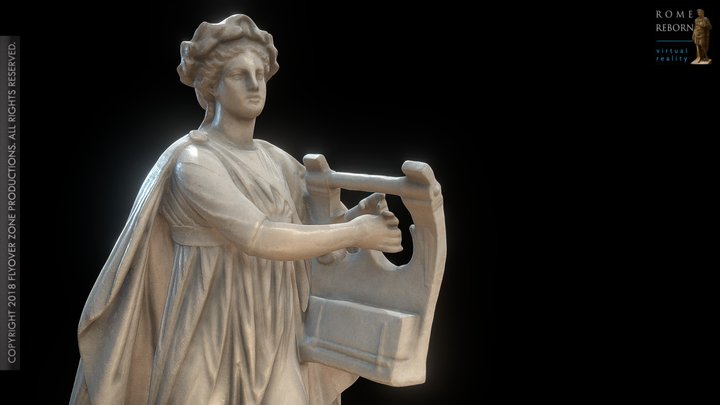 3D rendering of Apollo and the Muses (Apollo Citharoedus)