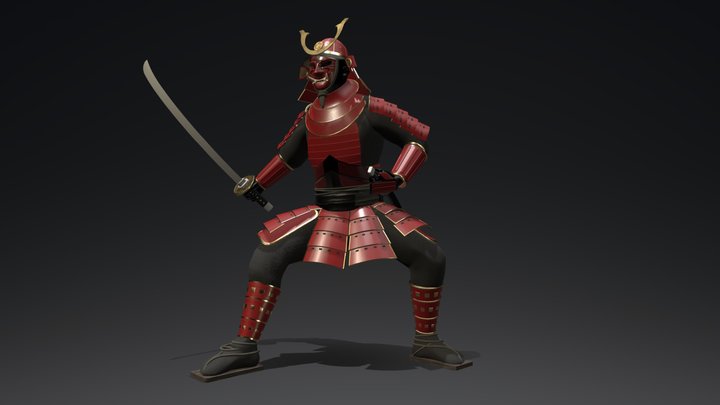 Samurai Posed 3D Model