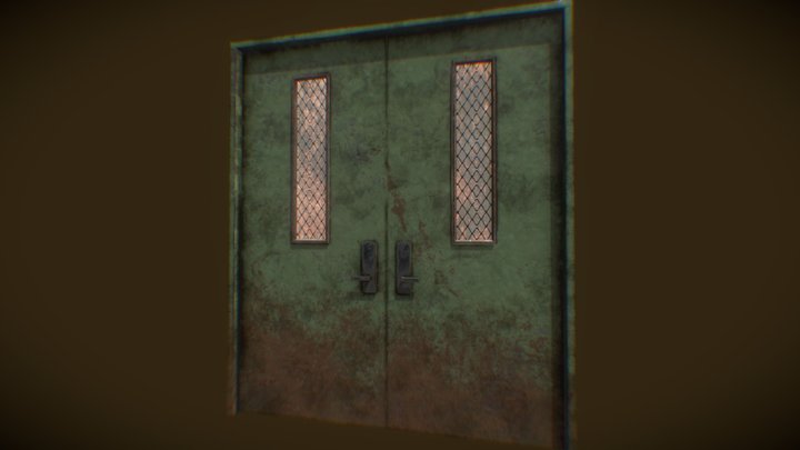 Worn Steel Door 3D Model