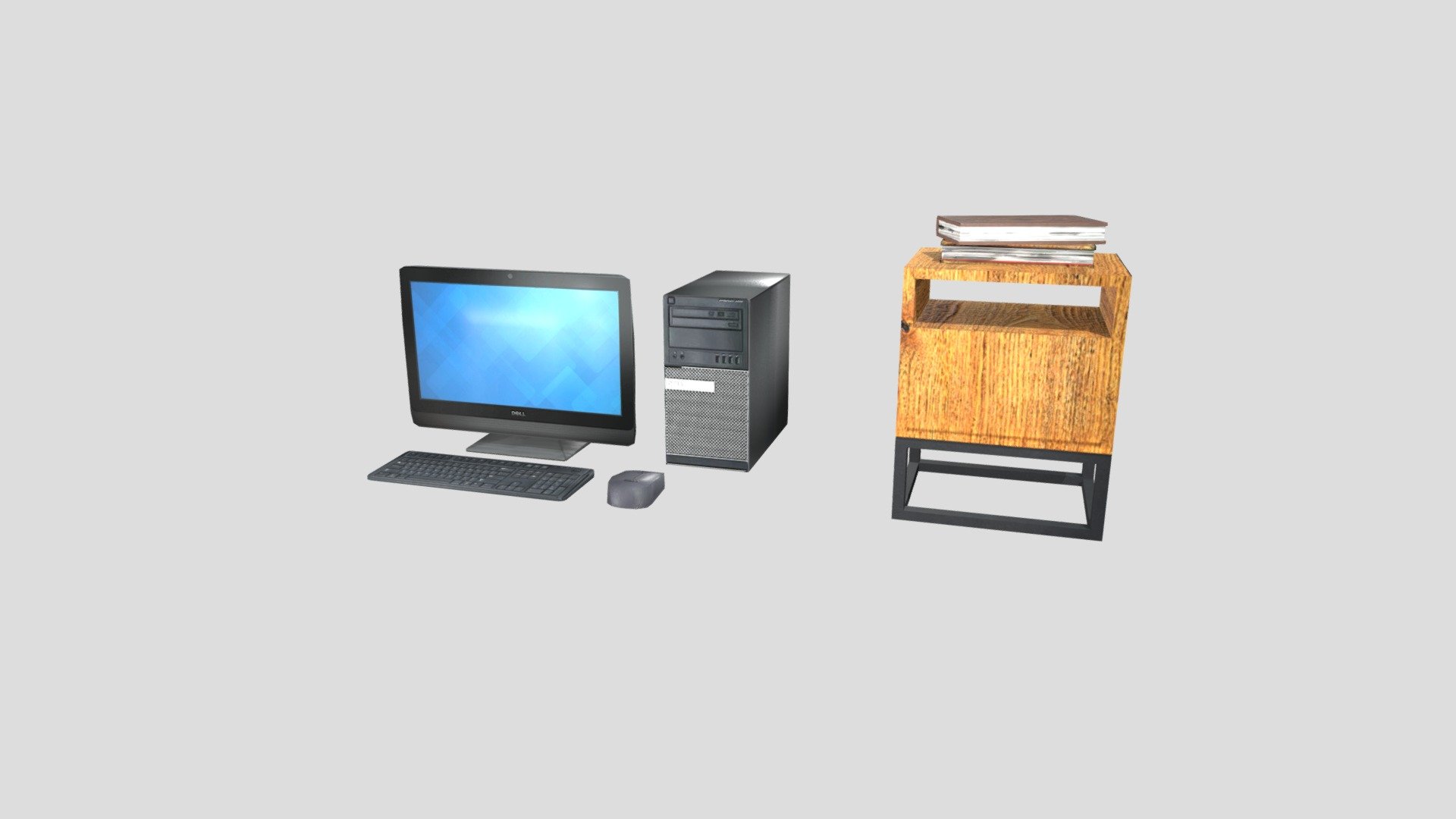 Computer And Nightstand