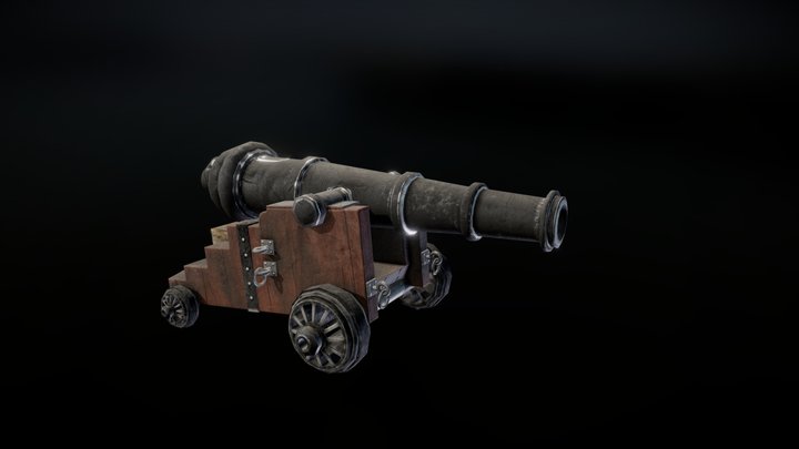Naval Cannon 3D Model
