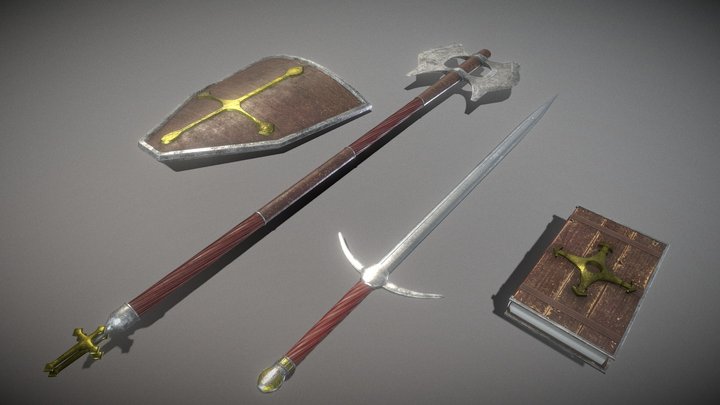 Holy Weapons Pack 3D Model