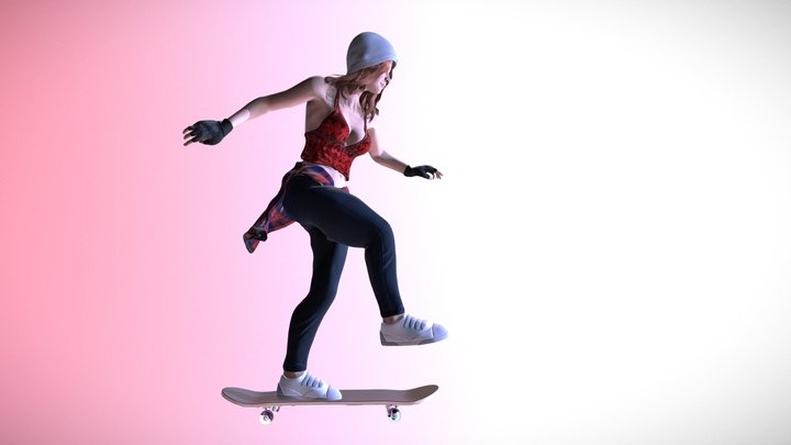 Jessica skatista teste 2 3D Model