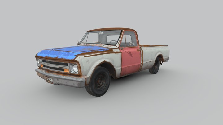 1967 Chevrolet C10 Rusted 3D Model