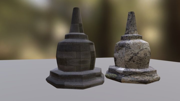 Stone Stupa 3D Model