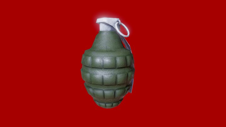 Green Basic Grenade 3D Model