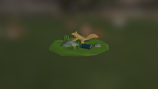 Low Poly Squirrel 3D Model