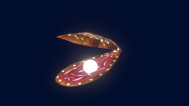 Low Poly Oyster 3D Model