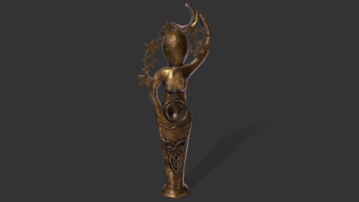 Pagan Candle Holder Statue 3D Model