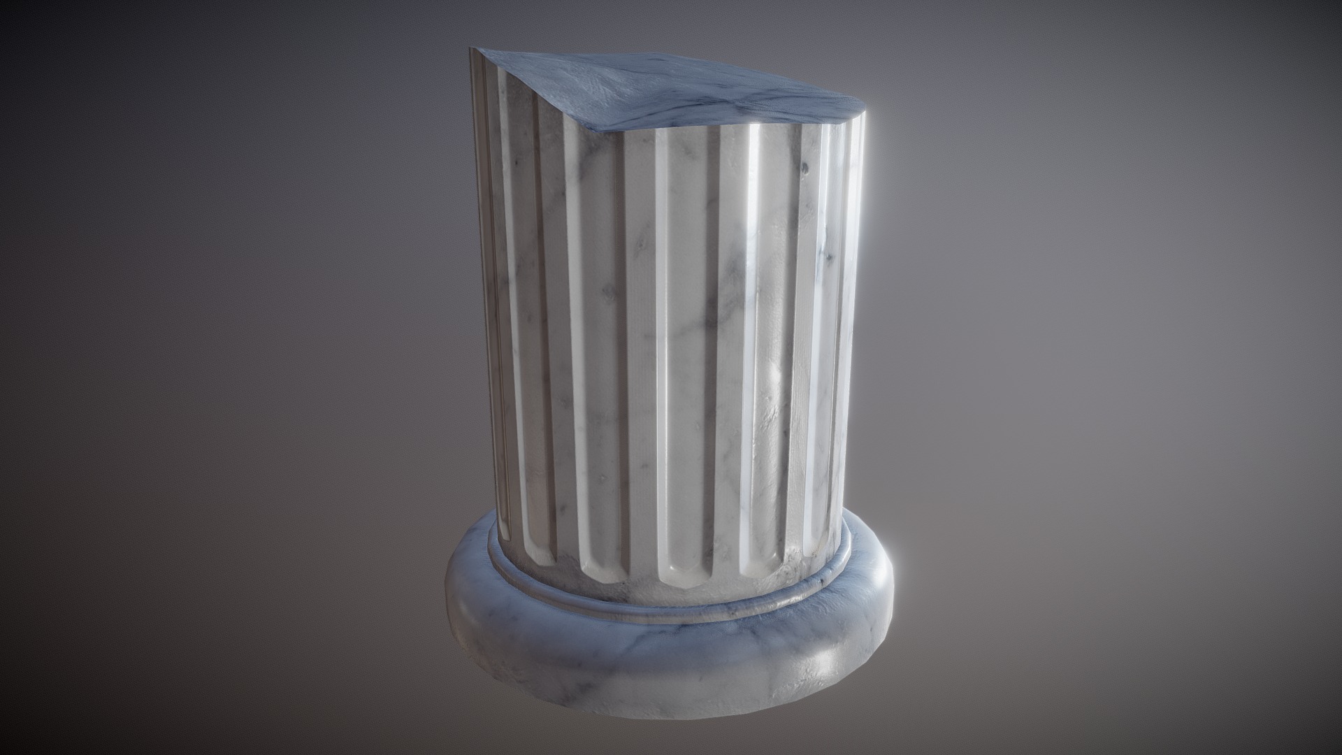 3D model Broken Column - This is a 3D model of the Broken Column. The 3D model is about a glass cup with a white lid.