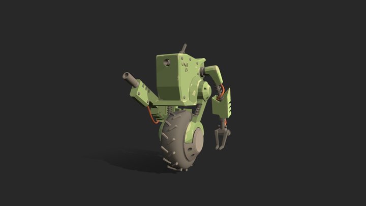 Robot Wheel GameDev Legend 3D Model