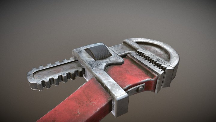 LowPoly Pipewrench 3D Model