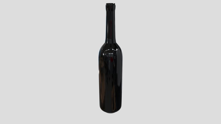 Black Wine Bottle 3D Model