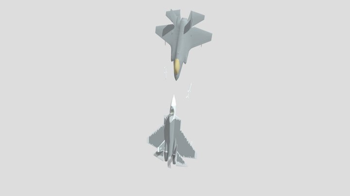 Lockheed Martin F-35 Lightning Vs Sukhoi SU-57 3D Model