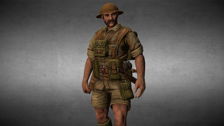 British Soldier, Frontline Commando: WW2 3D Model