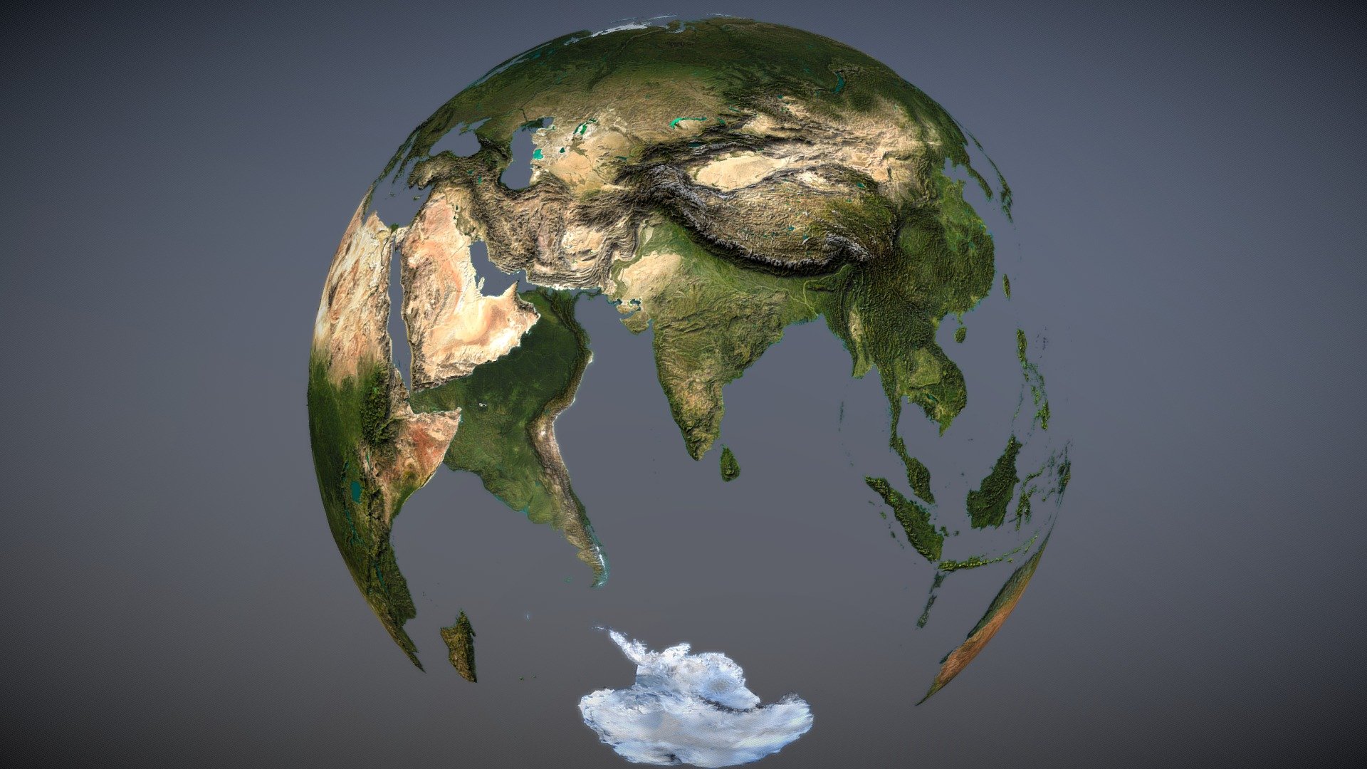 Transparent Earth 3D Globe - Sketchfab embed 3D viewer. 