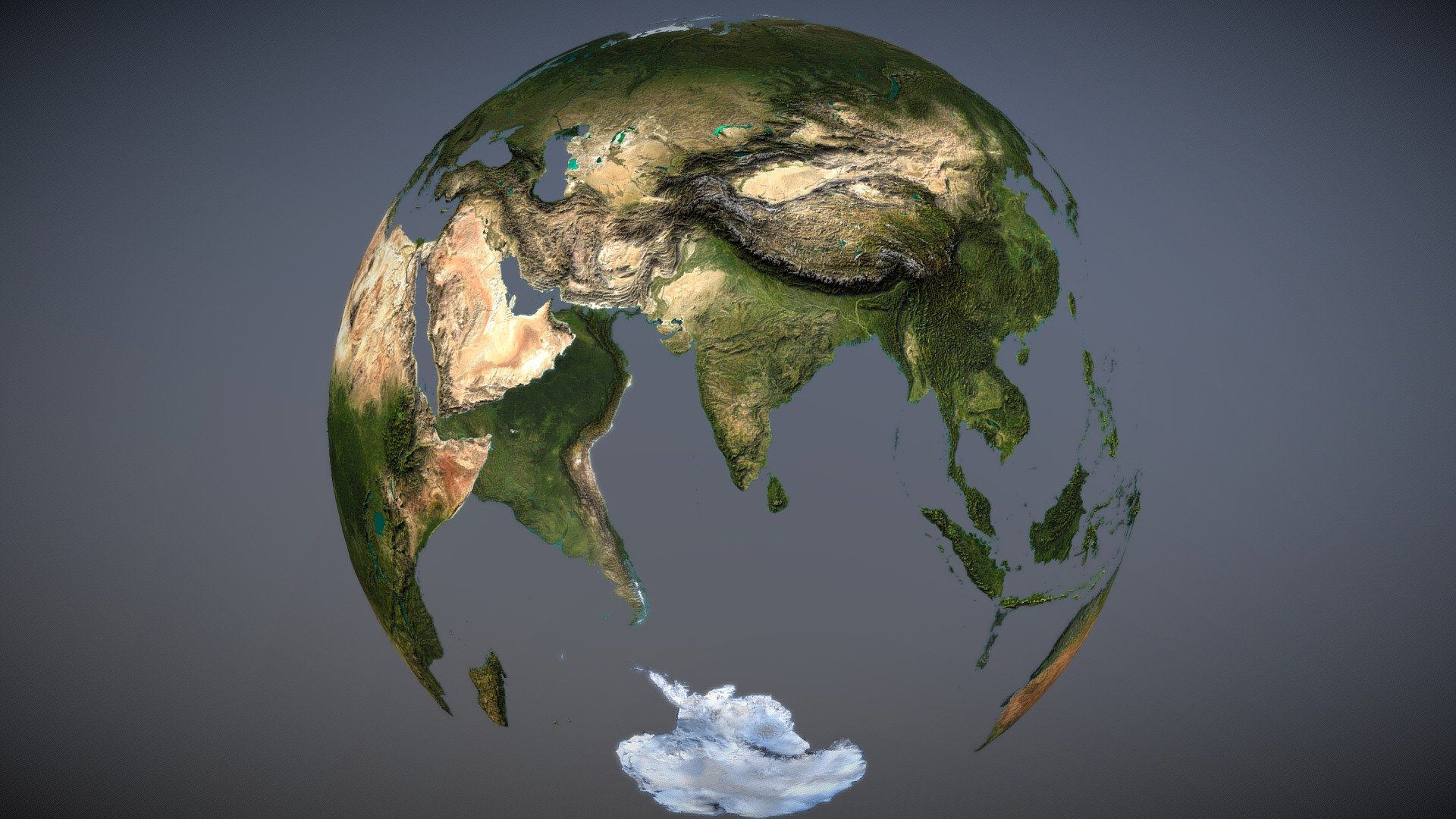 flat earth map 3d model download