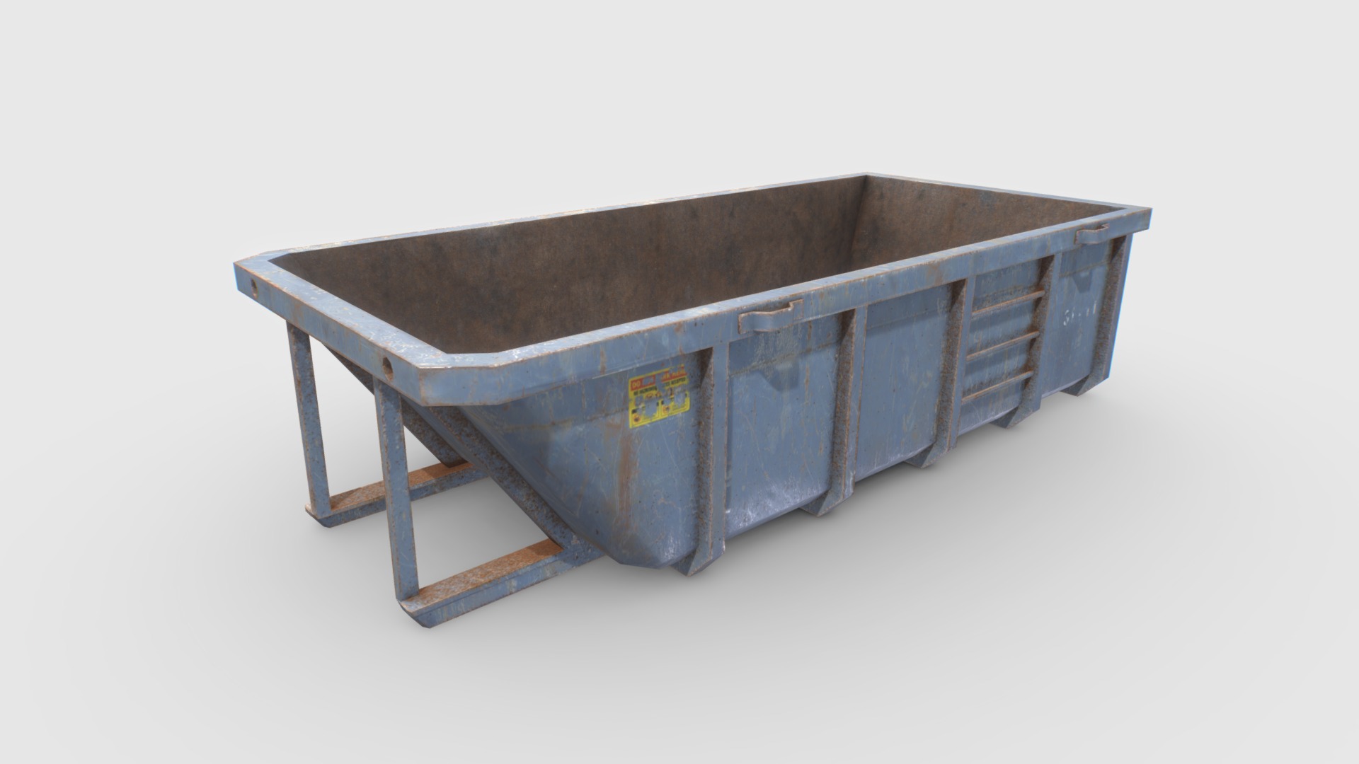 3D model Trash Container 2 PBR - This is a 3D model of the Trash Container 2 PBR. The 3D model is about a small wooden box.