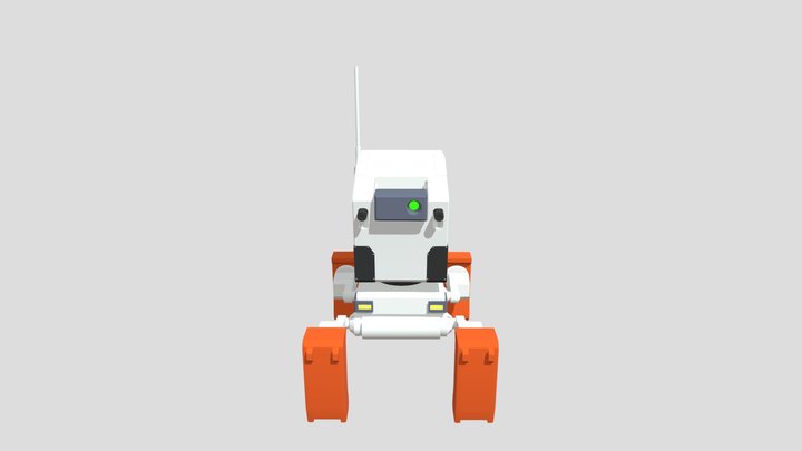 Tiny MechBot K-A1000 Low poly, Robot 3D Model