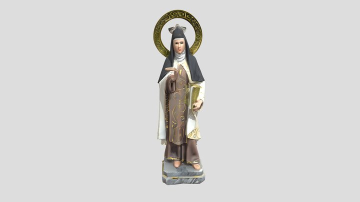 Nun figure with halo and book 3D Model