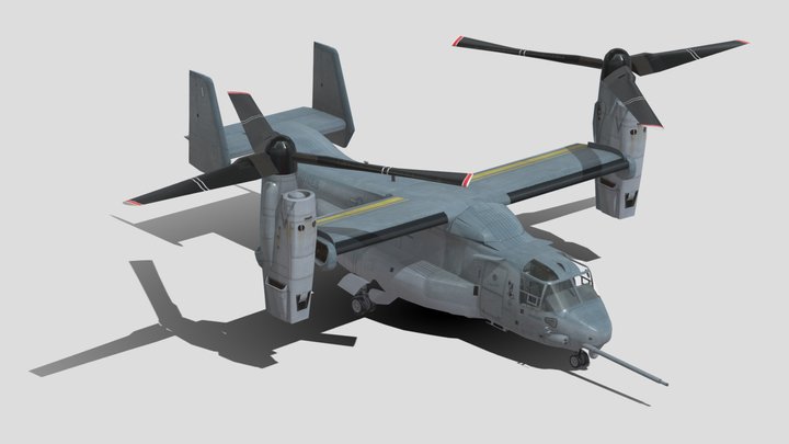 Bell Boeing V-22 Osprey Military Helicopter 3D Model