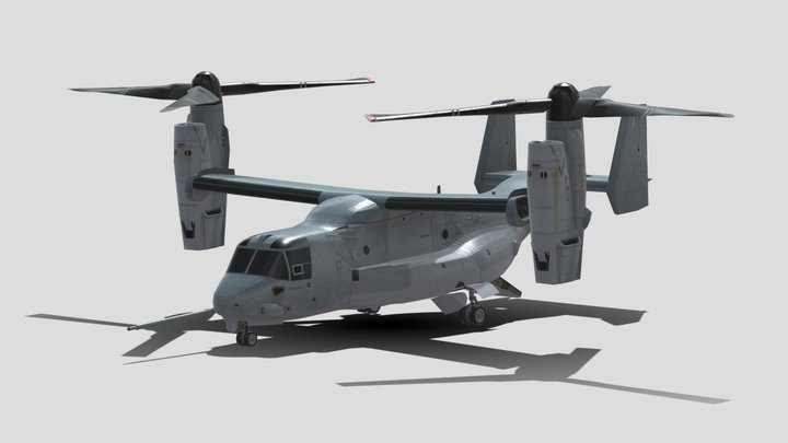 Bell Boeing V-22 Osprey Military Helicopter 3D Model