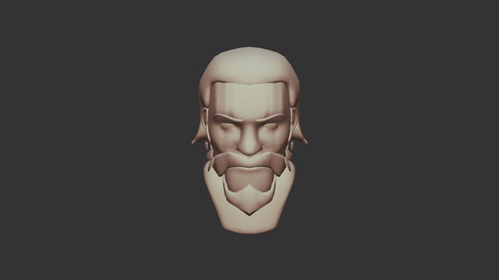 Overwatch Reinhardt Topologia Head 3D Model