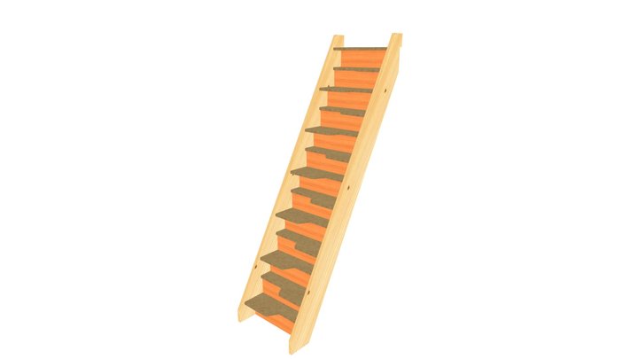 Alternating Tread Staircase 3D Model